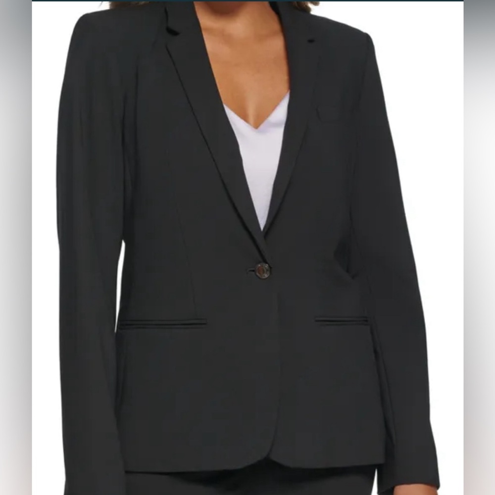 Calvin Klein, Black, One Button Blazer. - image 1